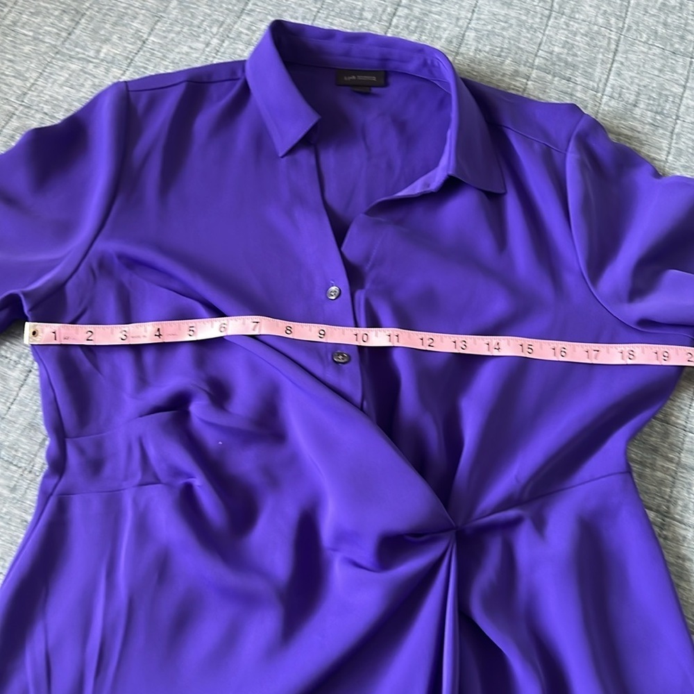 J. JILL WEAREVER COLLECTION Twist Front Midi Length Shirt Dress in Purple | M - Picture 11 of 11